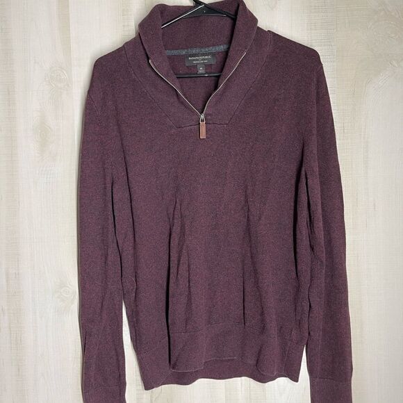 Banana Republic long sleeve pullover purple 1/4 zip sweater, size. Medium‎ - Picture 1 of 9